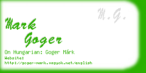 mark goger business card