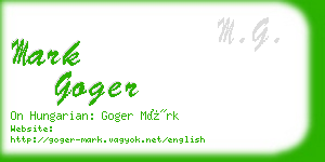 mark goger business card